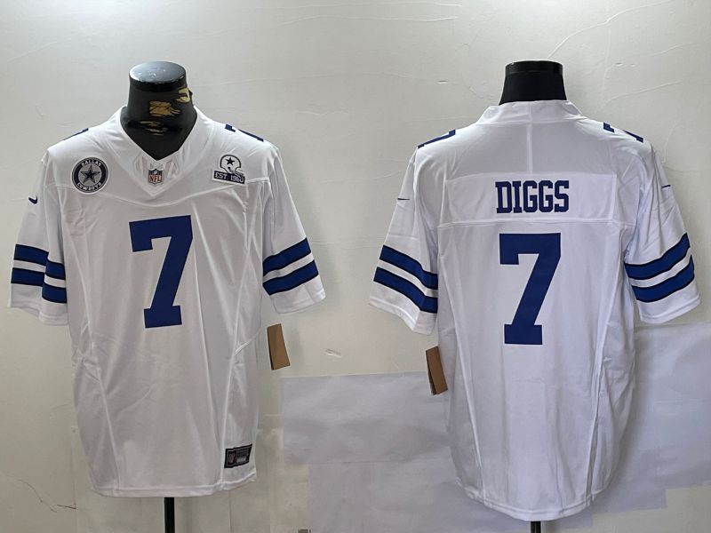 Men Dallas Cowboys 7 Diggs White 2024 Nike Limited NFL Jersey style 5